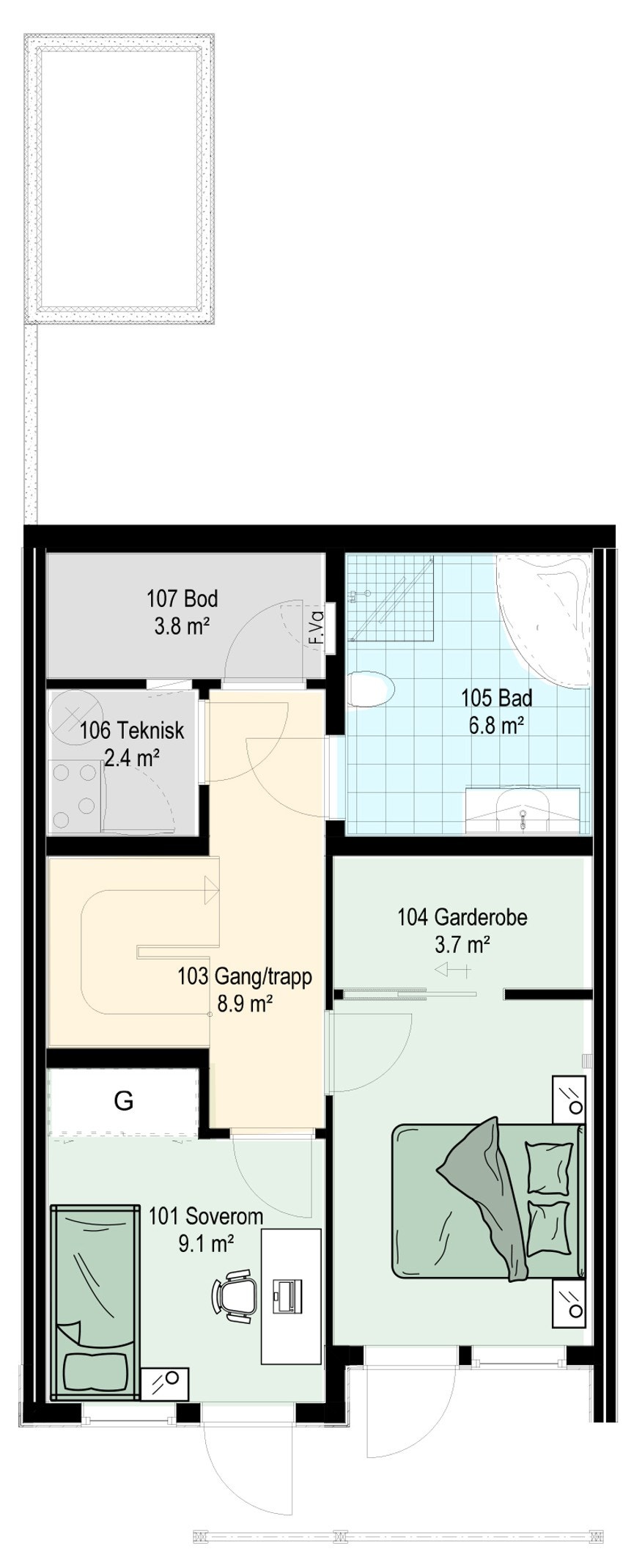 Hus 18-19 plan 1 Galleribilde