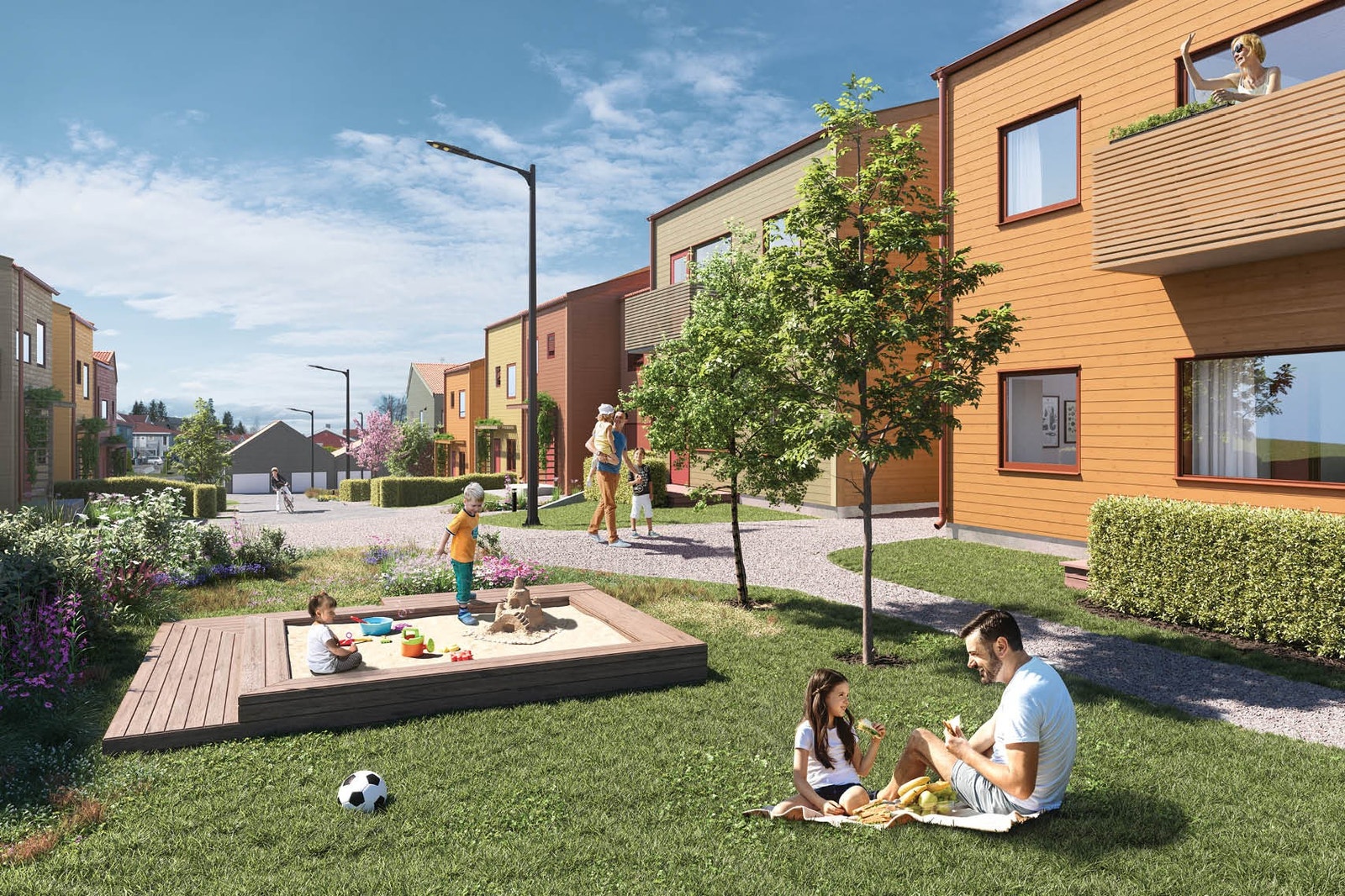 Nærlekeplass i enden av gaten der rekkehus 50-52 ligger Galleribilde