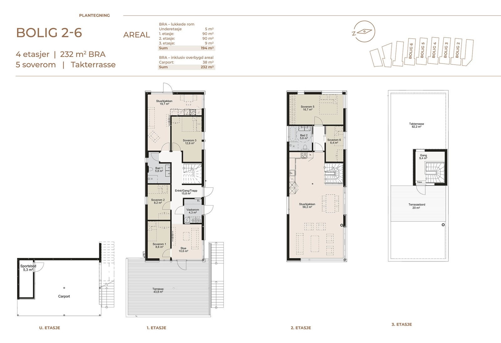 Eksempel plantegning - bolig 2-6 - se prospekt eller hjemmeside for all informasjon Galleribilde
