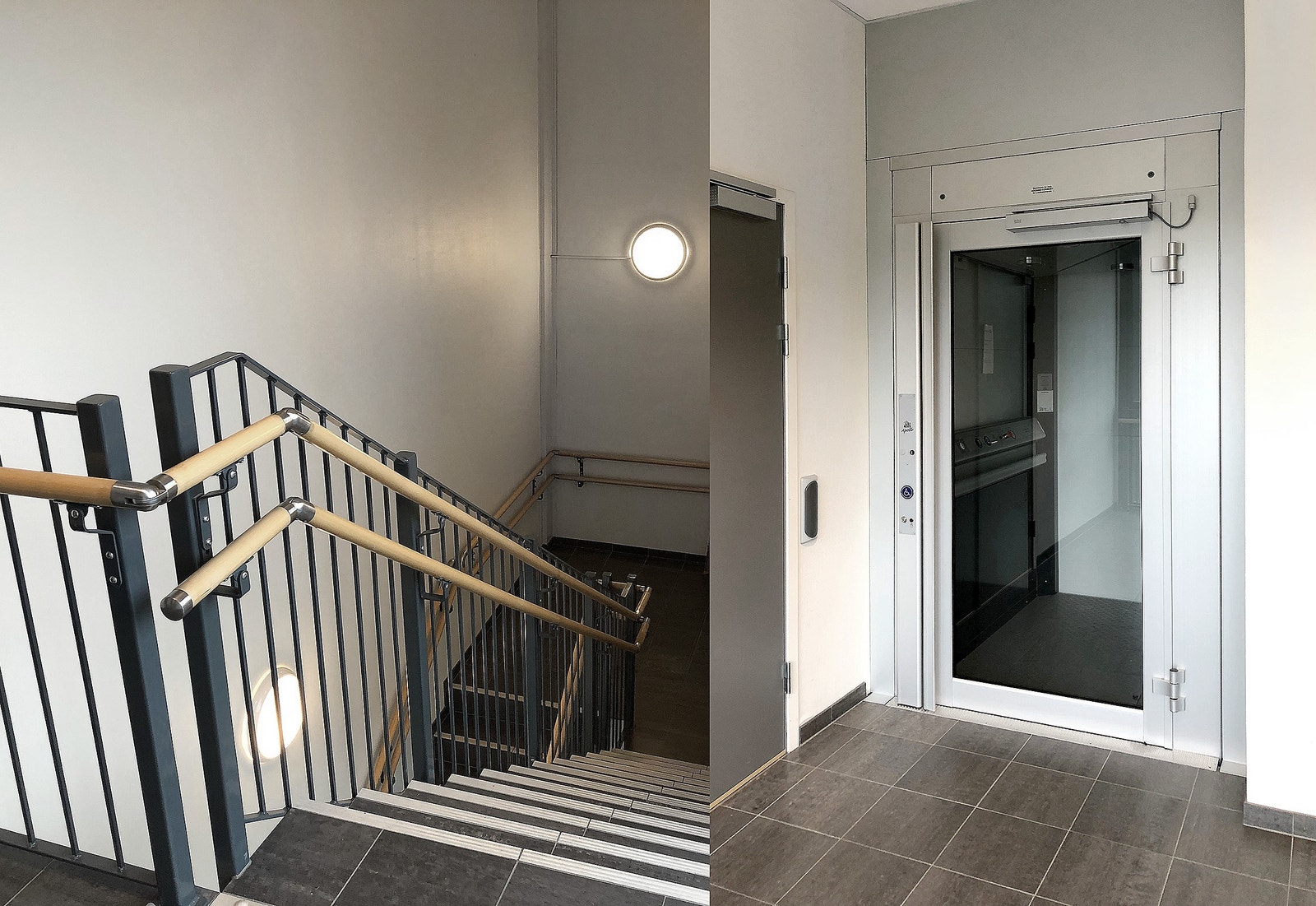 Trapp med tilpassede håndløpere og heis Galleribilde
