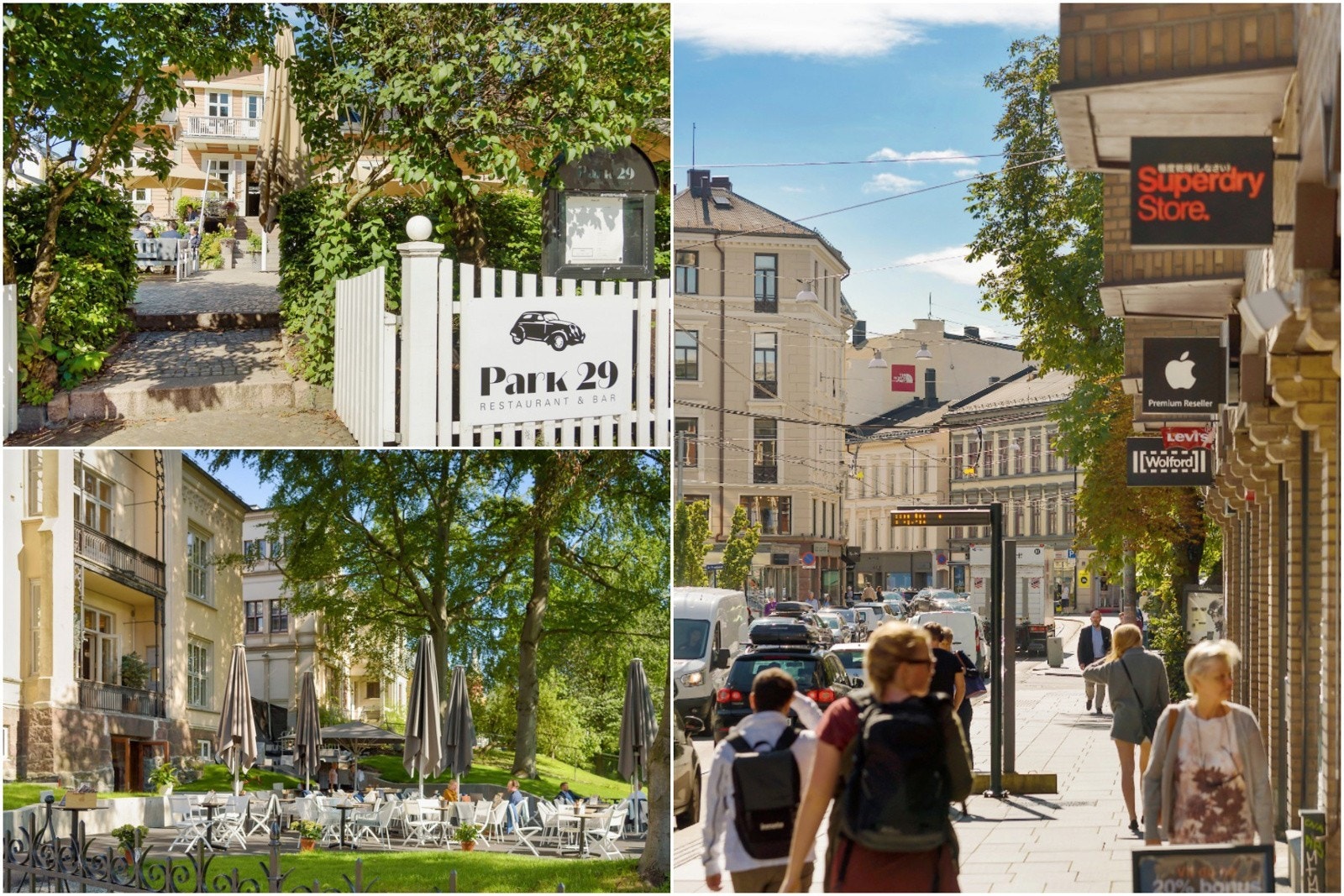 Mange populære serveringssteder og caféer i området. Galleribilde