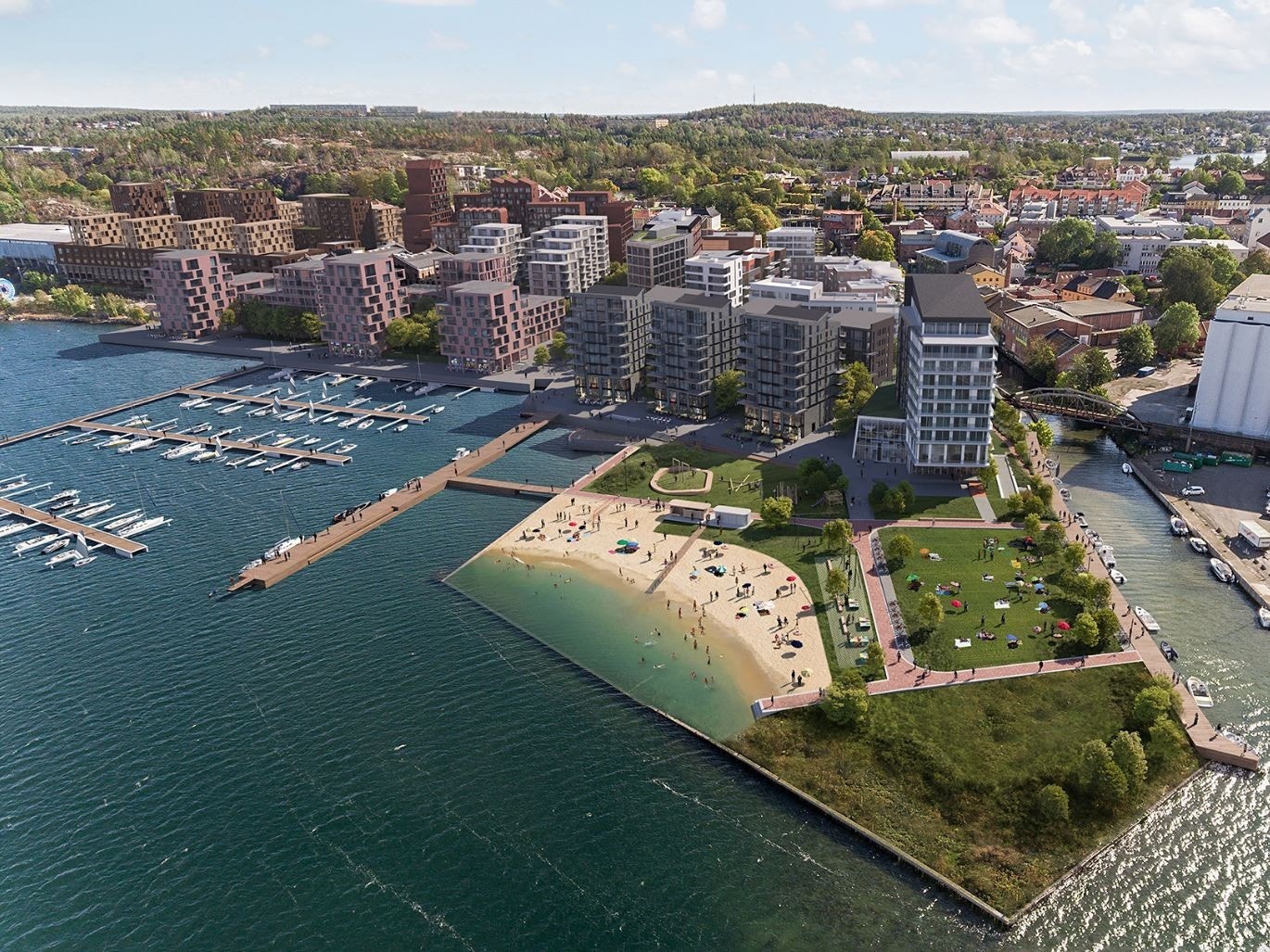Park og badestrand rett i nærheten av Papirhuset (Rabben). Galleribilde
