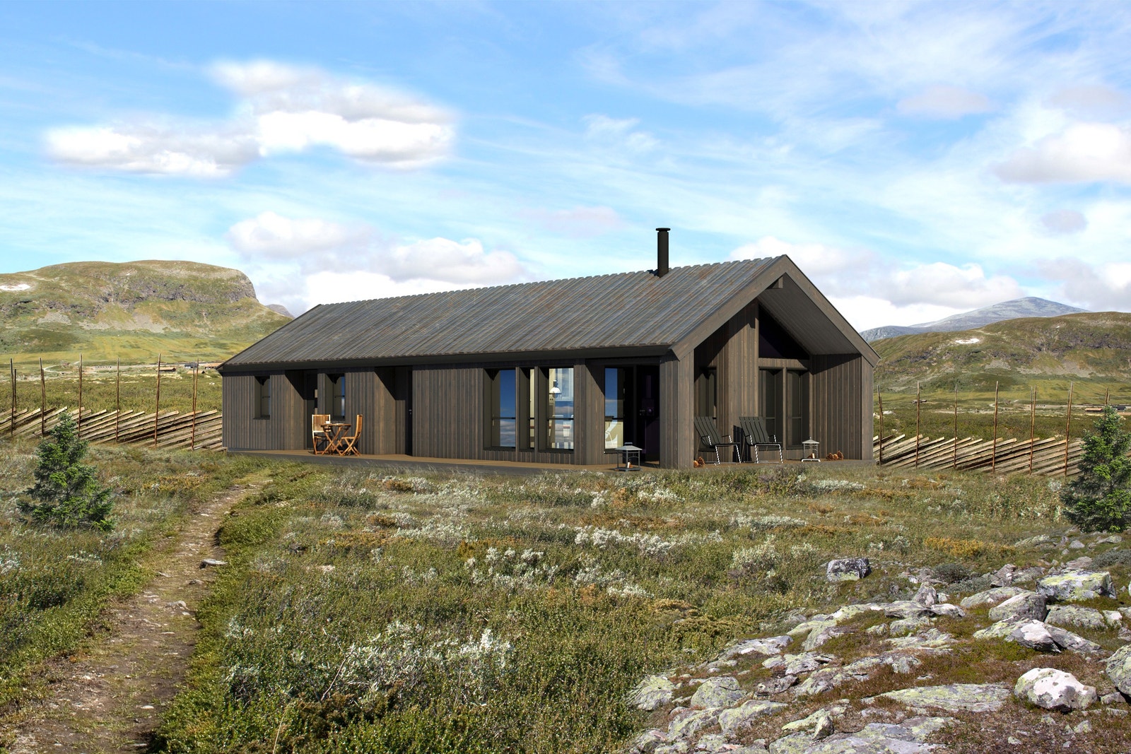 Stilart Skjegglaus med tretak Galleribilde