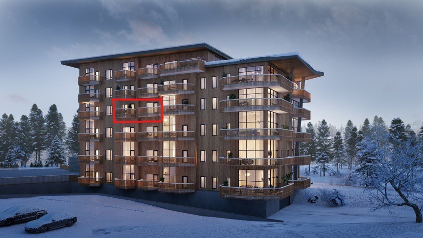 Leiligheten ligger flott til i byggets 4 etasje - illustasjonsbilde fra salgstrinn 1 Galleribilde