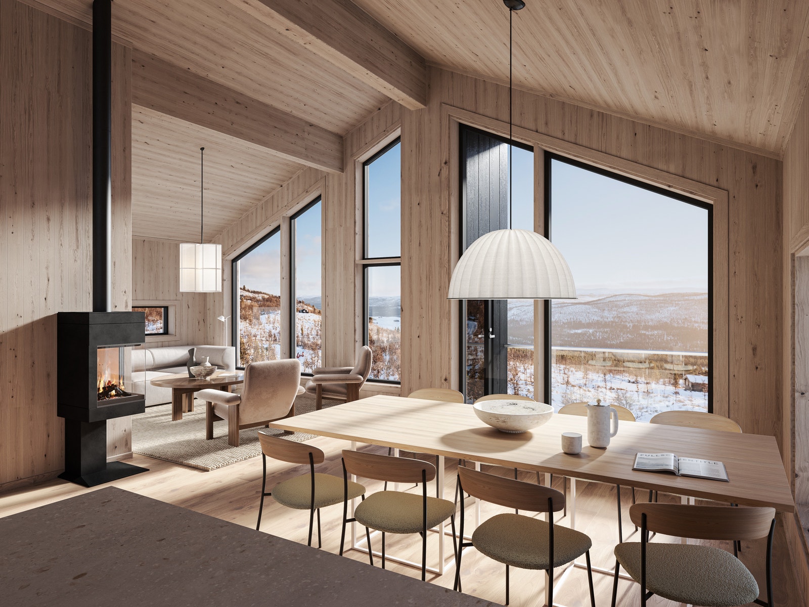 Nyt livet på fjellet! (Bilde fra en annen hytte i samme prosjekt) Galleribilde