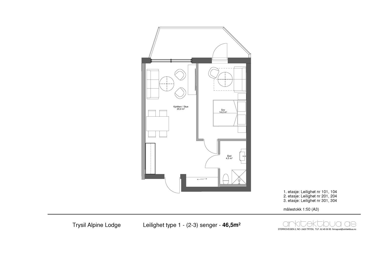 Leiligheten vil få speilvendt plantegning av denne. Ny plantegning kommer. Galleribilde