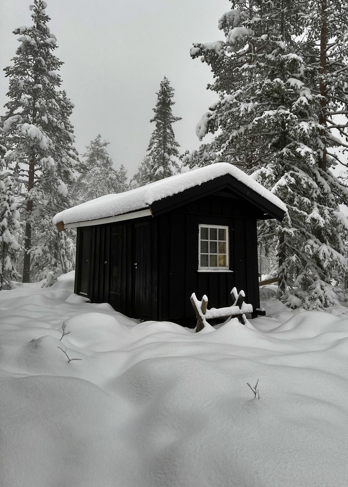 God lagringsplass i utvendig bod. Her er det også utedo i tillegg til dorommet i hytta. Galleribilde