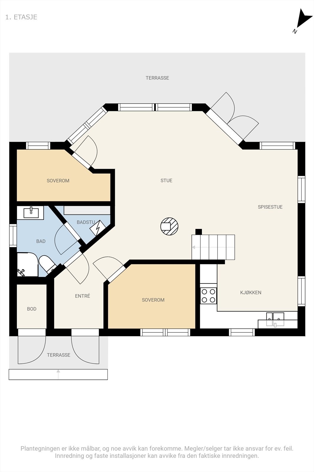 Plantegning - Skrikarlia 65A, 1.etasje. Galleribilde