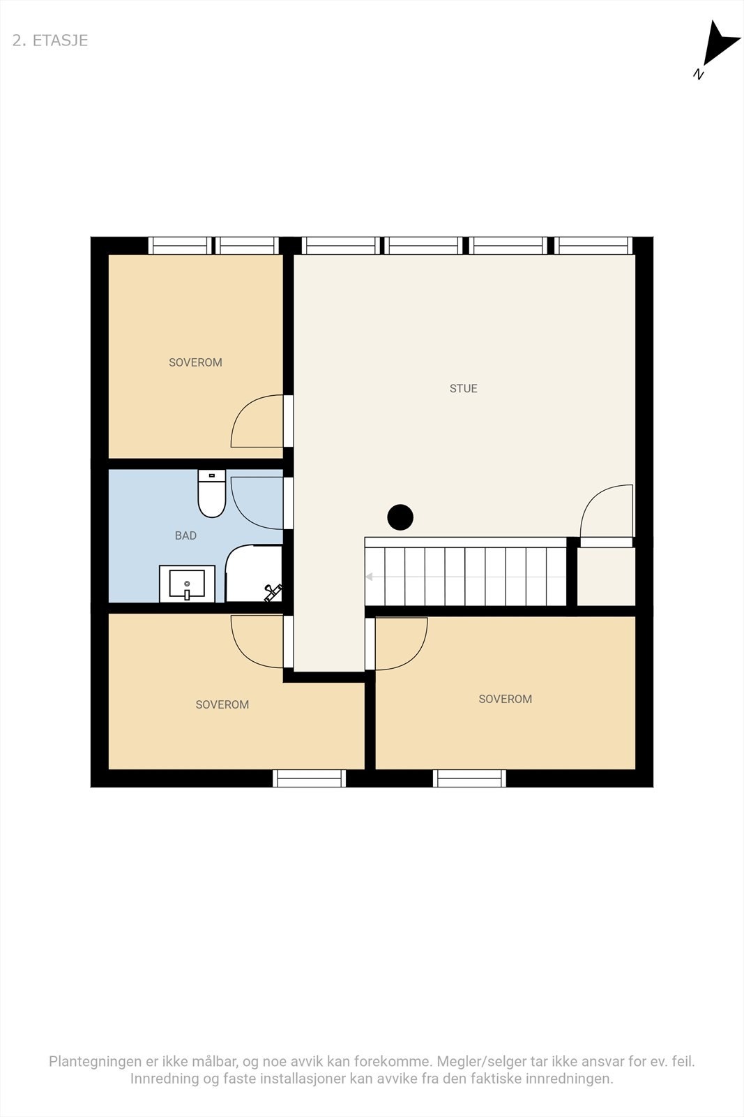 Plantegning - Skrikarlia 65A, 2.etasje. Galleribilde