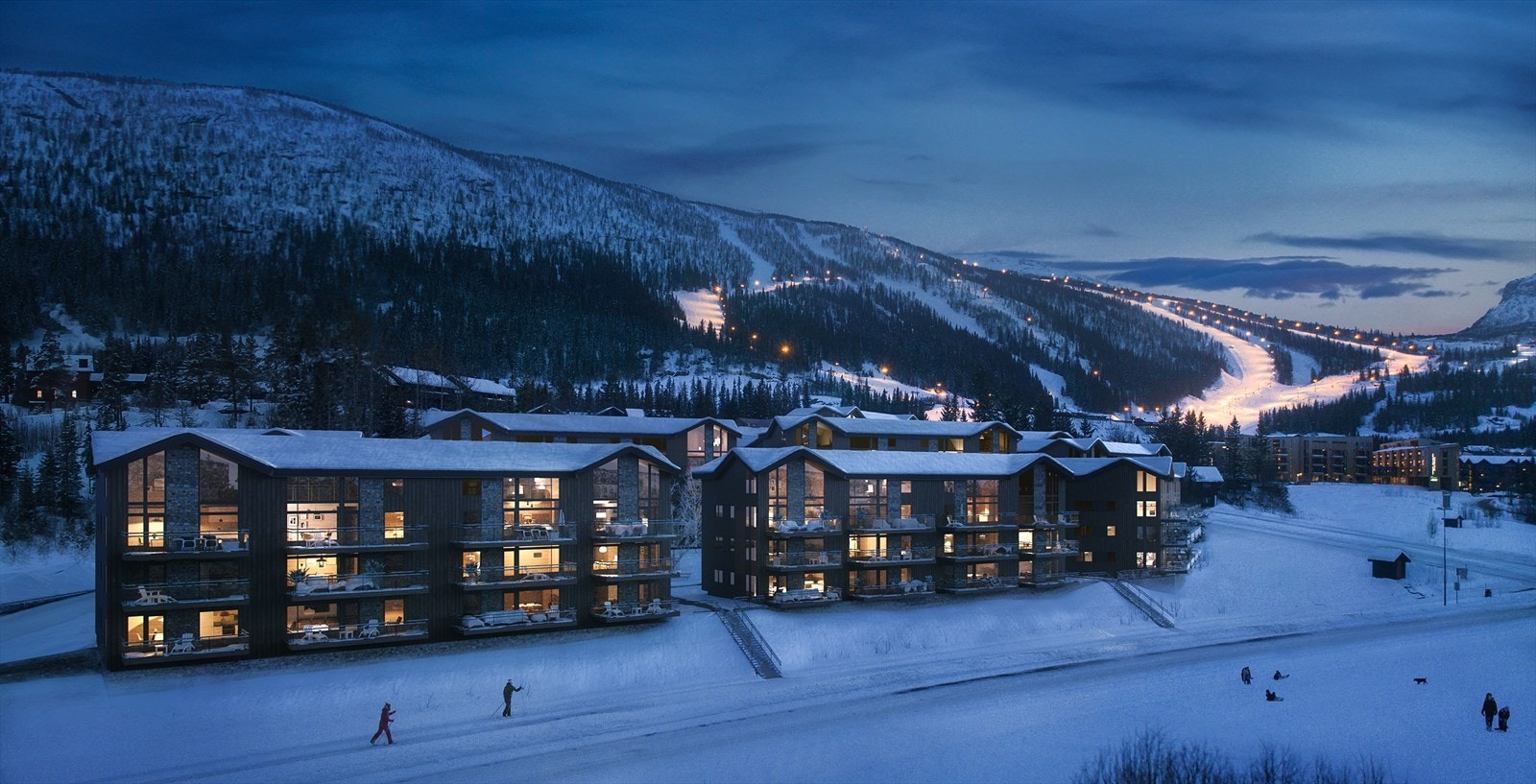 Velkommen til Fjellnest by SkiStar - dette er salg av kontrakt B01, det midtre bygget og leilighet på venstre hånd i første etasje. Galleribilde