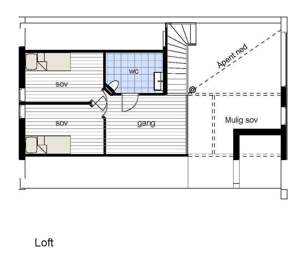 2 etasje. Fra loftstue / gang får du også nydelig utsikt gjennom de store vinduene i stue. Galleribilde