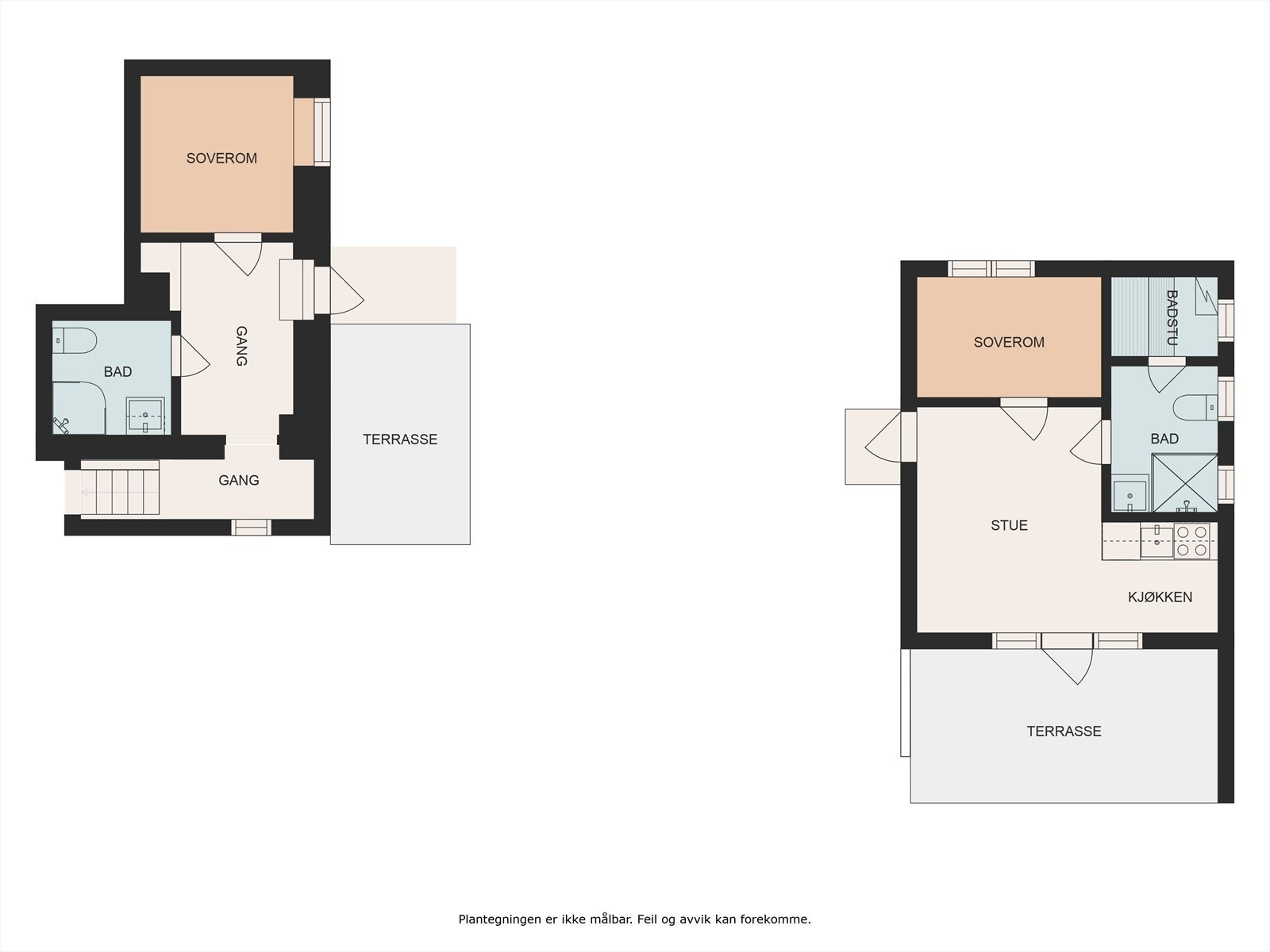 Underetasje i hovedhytte og anneks. Galleribilde