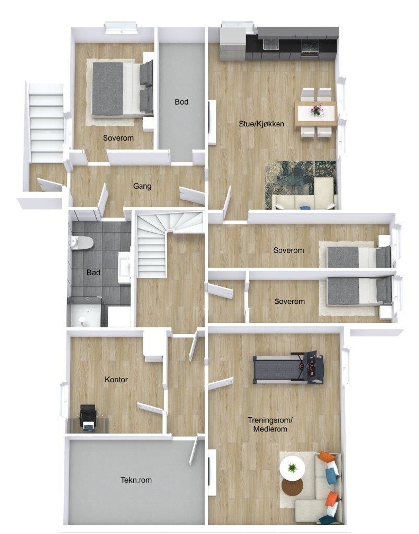 Åmøylia 21 - U. Etasje - 3D Galleribilde