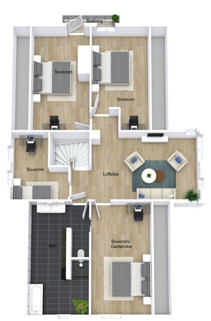 Åmøylia 21 - 2. Etasje - 3D Galleribilde