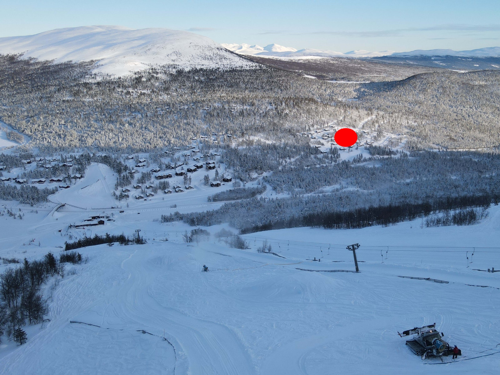 Tomteområdet sett fra alpinbakken Galleribilde