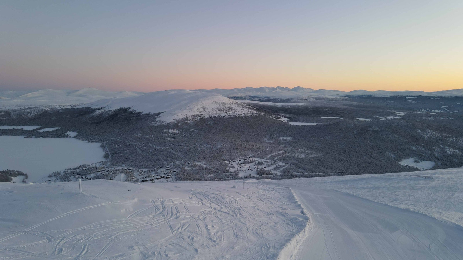 Flott utsikt fra alpinbakken Galleribilde