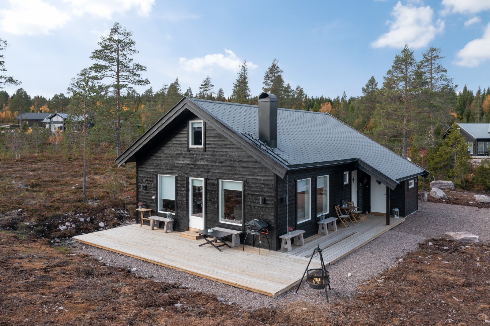Velkommen til Tyslandhytta 5, bilde fra lik hytte som ble bygget i 2022 Galleribilde