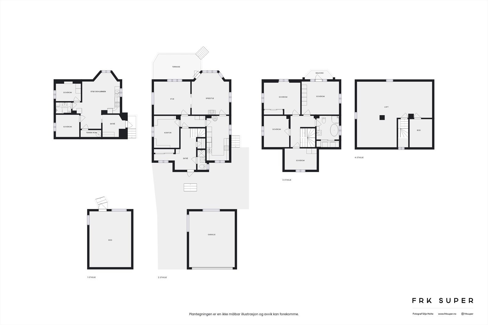 Plantegning over samtlige areal. Galleribilde