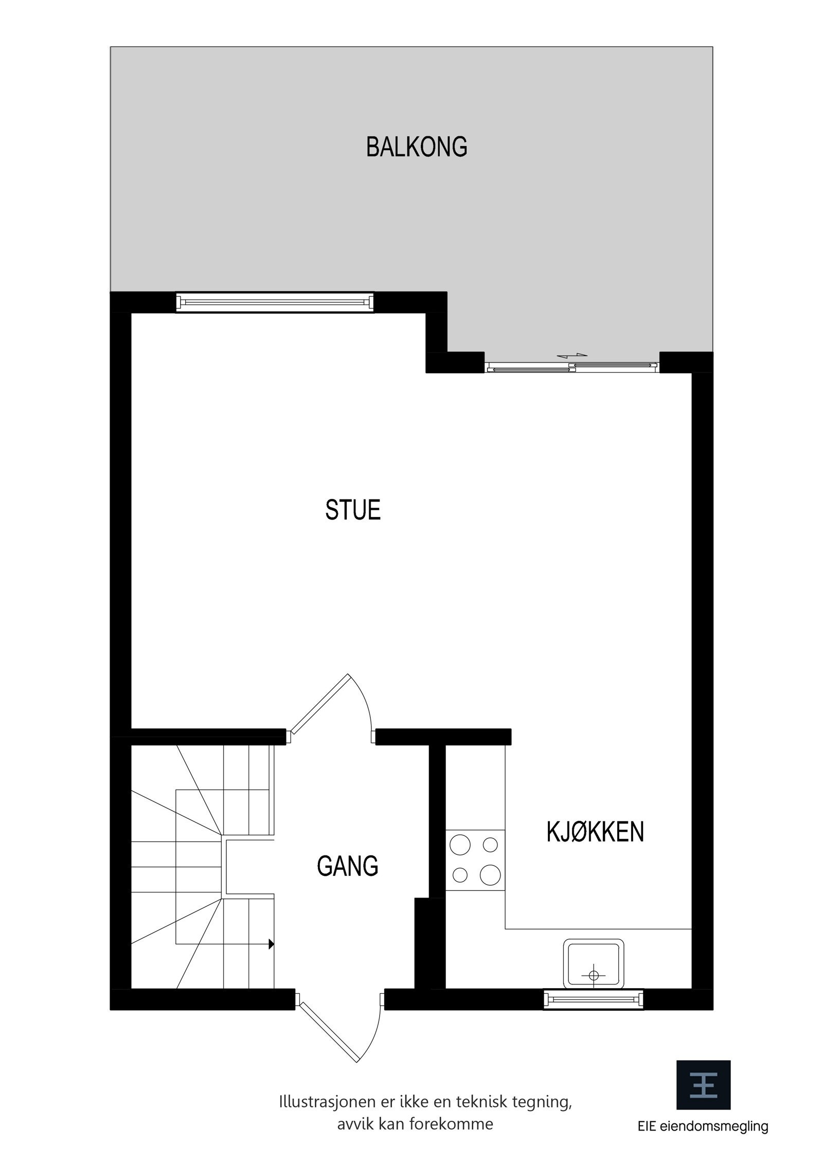 Plantegning - 1.etg. Galleribilde