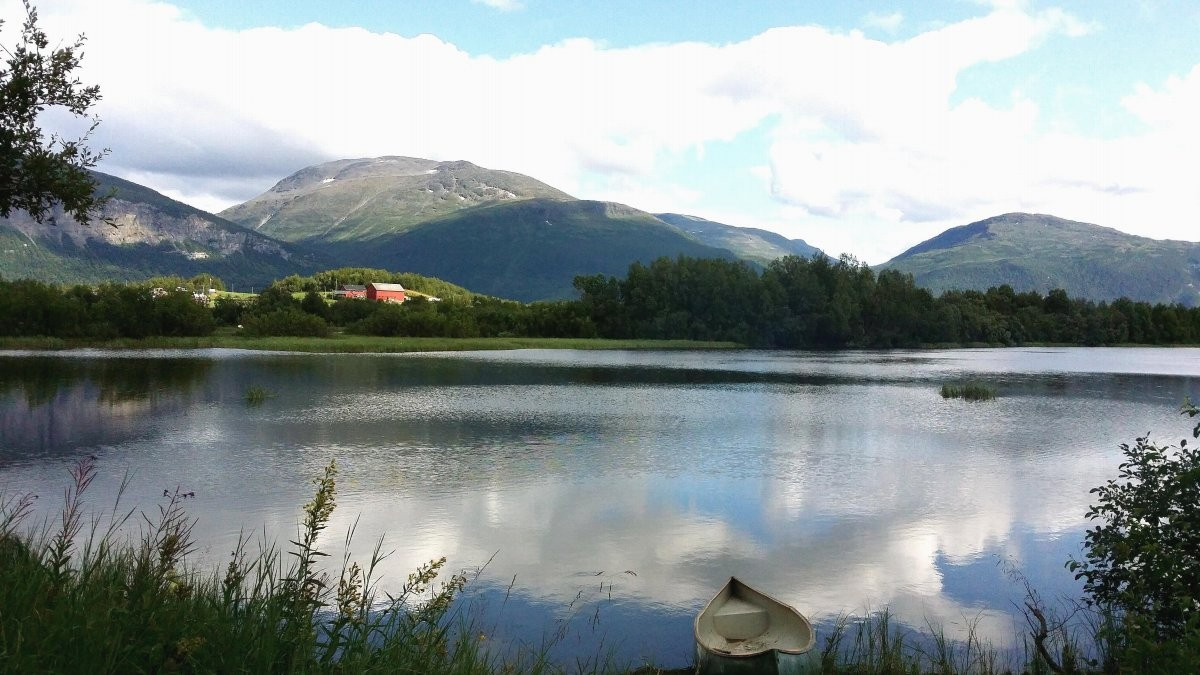 Eiendommen har strandlinje med direkte adkomst til Vika i Barduelva