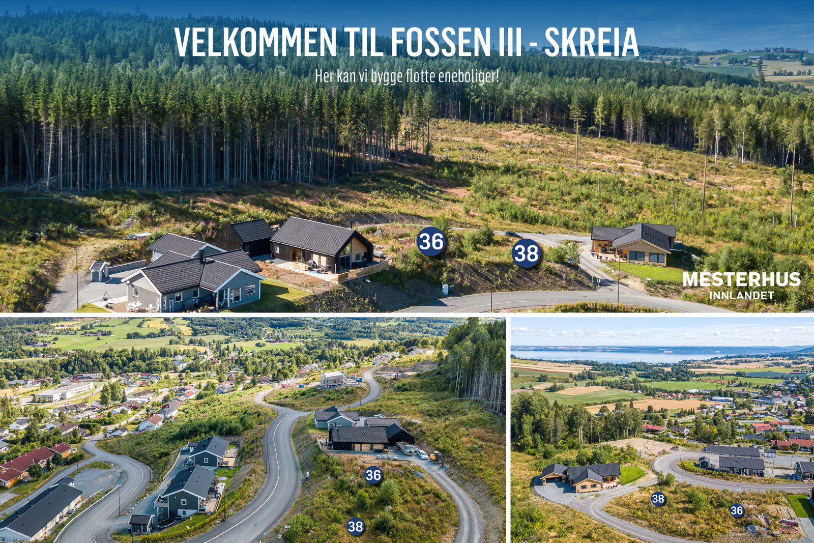 Velkommen til Høgdavegen 38 og 36 i Fossen-feltet på Skreia! Her kan vi bygge ditt drømmehus!