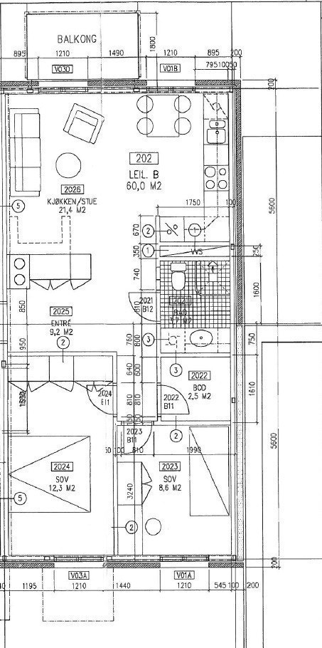 Skisse, fra lignende leilighet Galleribilde