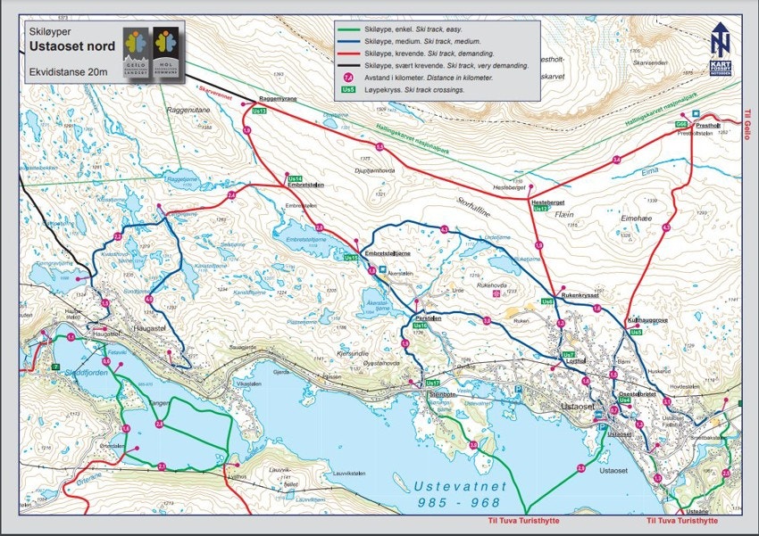 Løypekart - Et eldorado av løyper hele året - Her er deler av skiløypene. Galleribilde