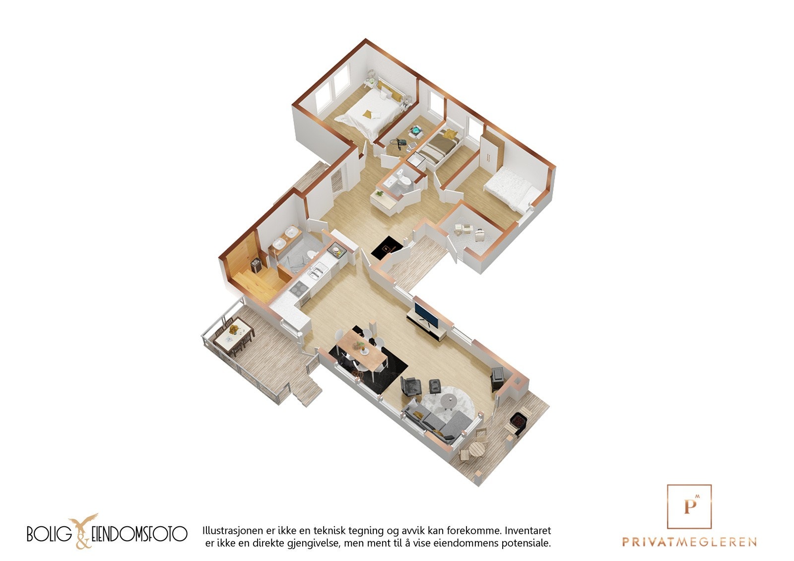 Plantegning i 3D Galleribilde