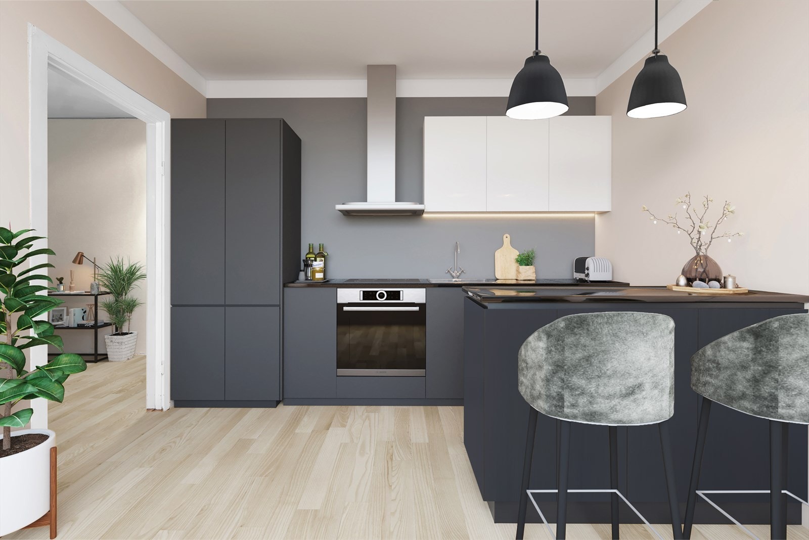 Illustrasjon kjøkken Galleribilde