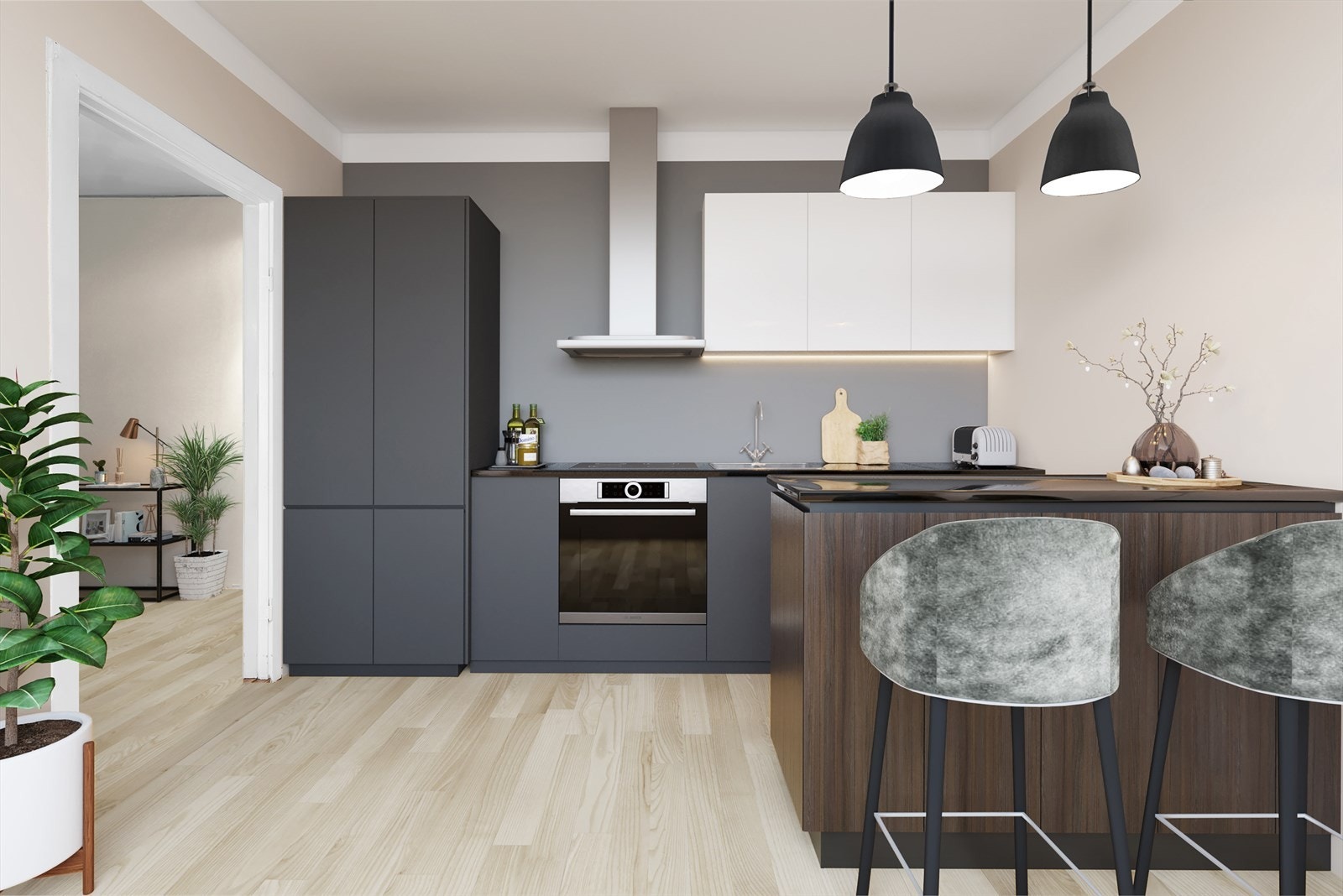 Illustrasjon kjøkken Galleribilde