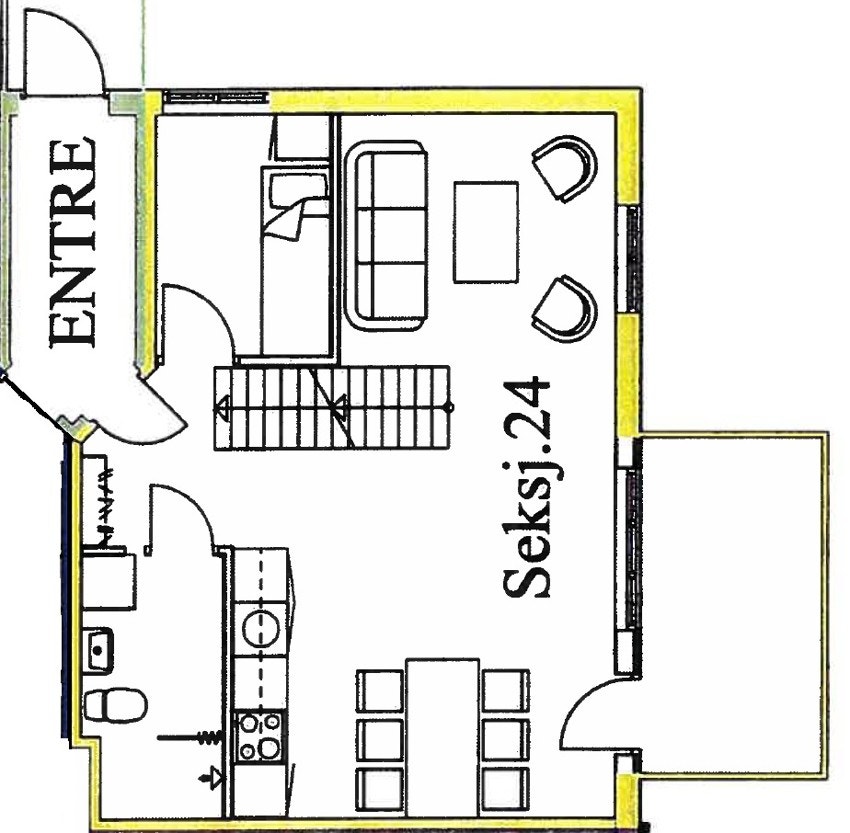 Alternativ planløsning med soverom i hovedetasjen (fra opprinnelig tegning) Galleribilde
