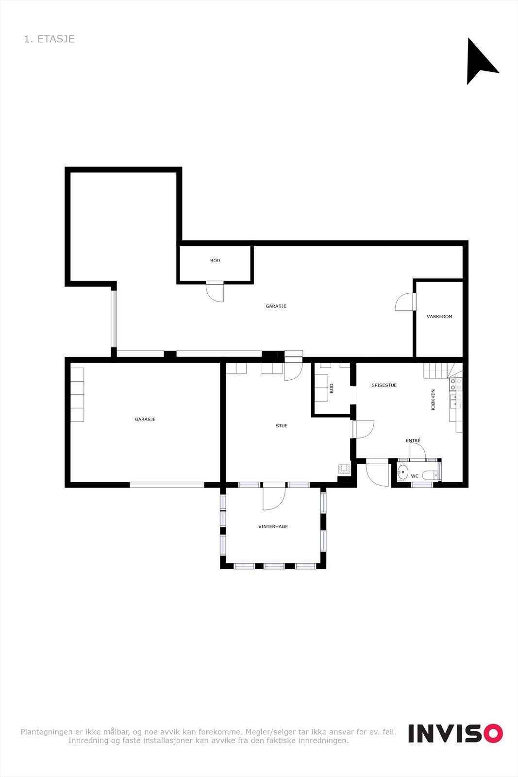 Plantegning 1. etasje Galleribilde