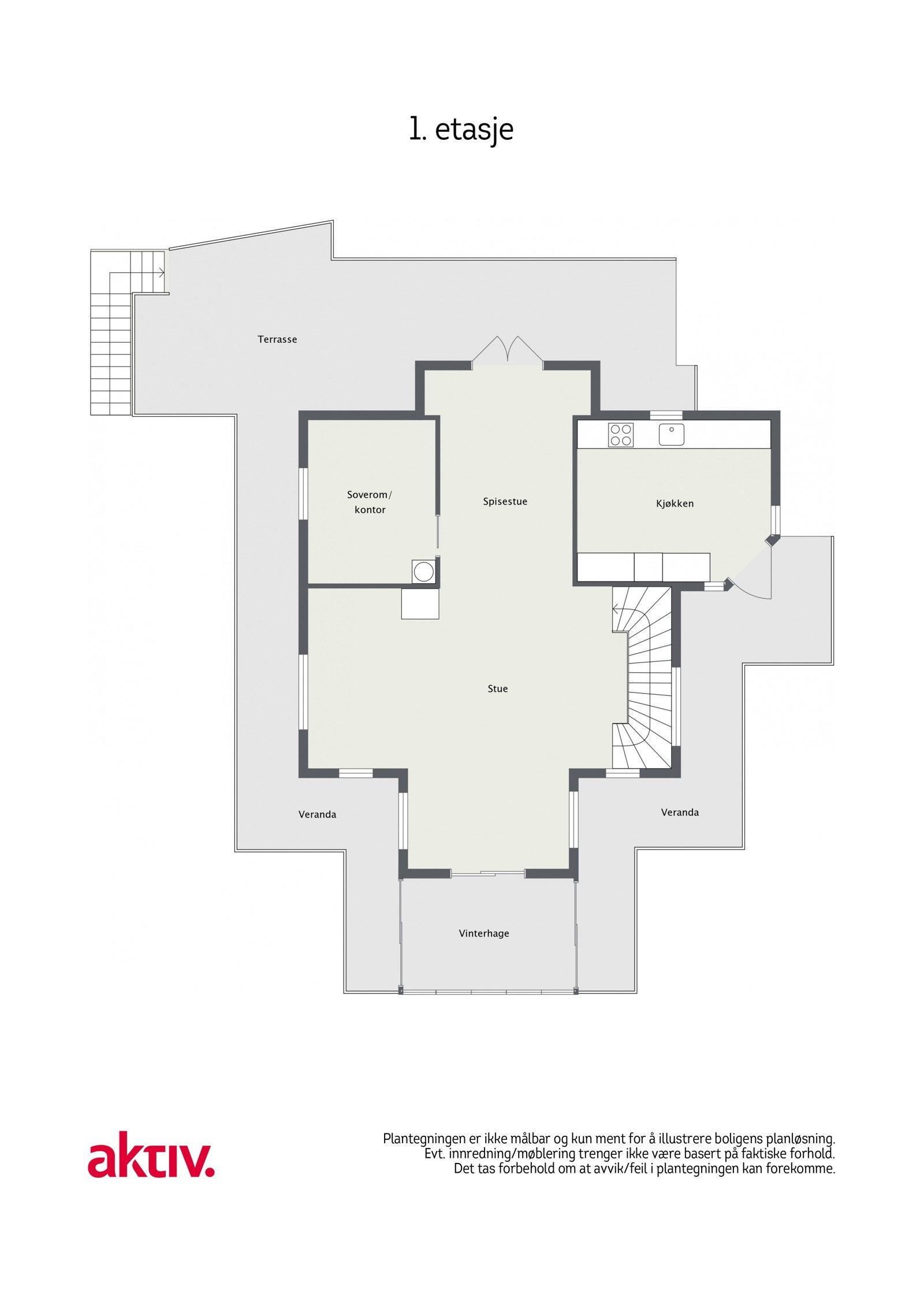Plantegning - 2D - 1. etasje Galleribilde