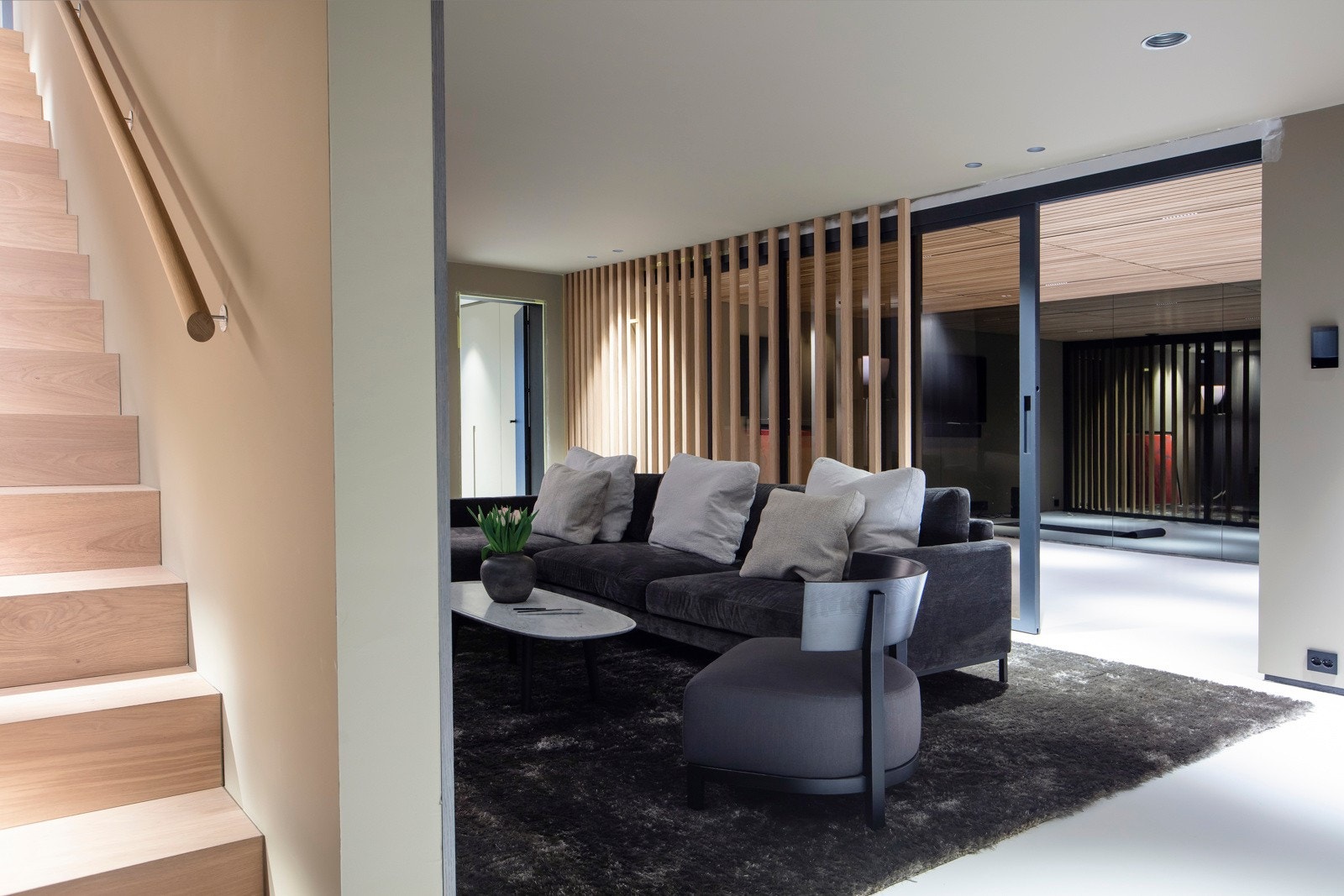 I kjelleretasjen er det en stor, lekker spa-avdeling med lounge, trimrom, massasjebasseng og dusjsone. Galleribilde