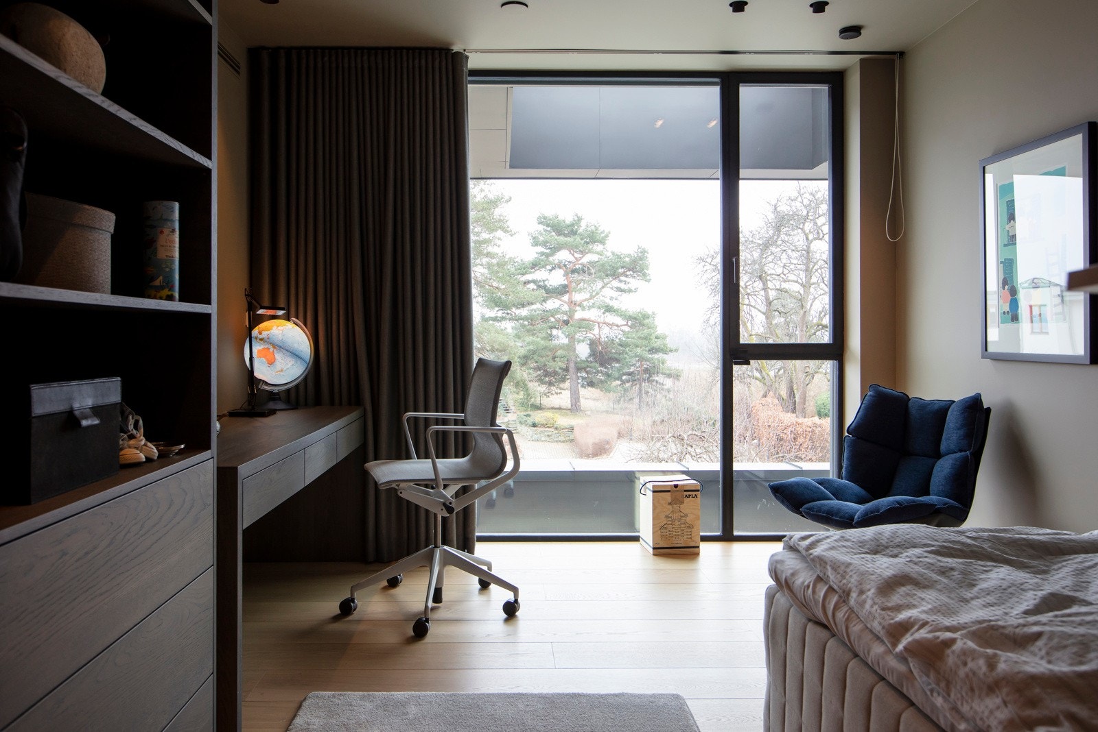 Det er enstavsparkett på alle soverom. Galleribilde