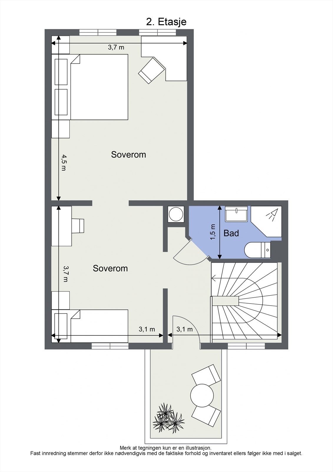 Planløsning 2. etasje Galleribilde