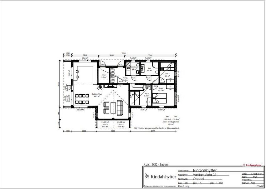 Planskisse 1 etg. Galleribilde