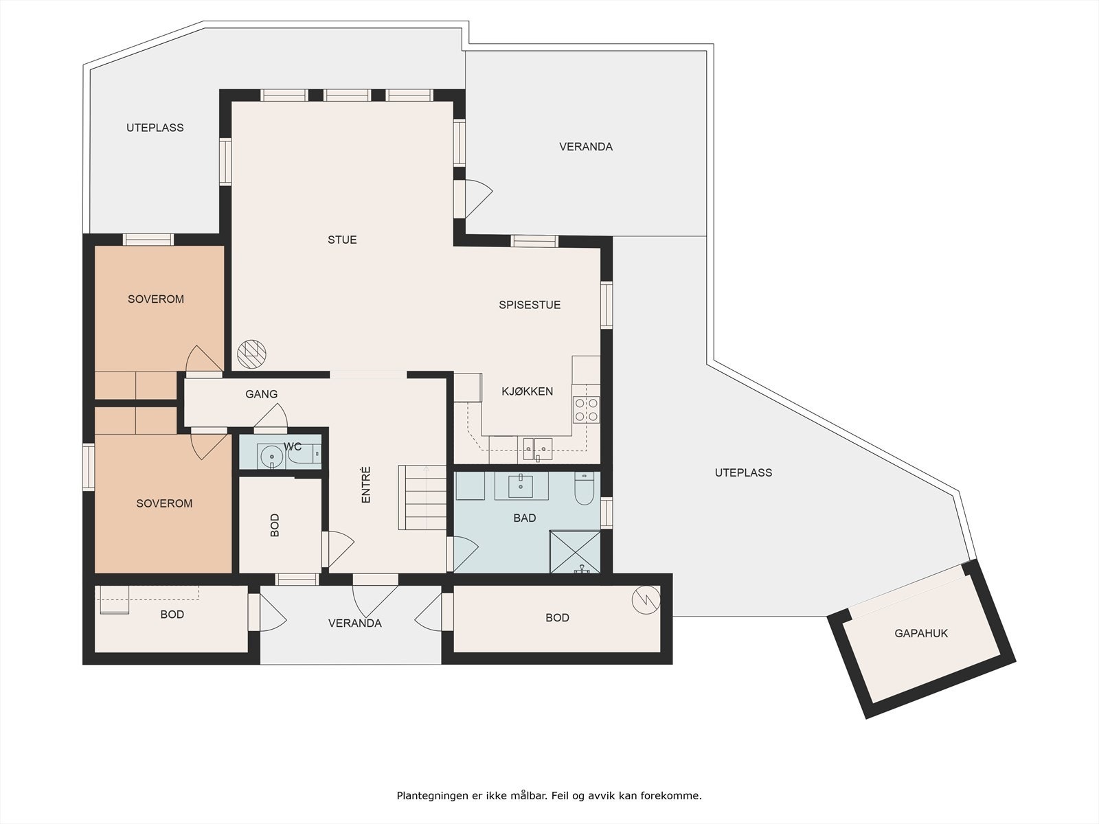 Planskisse over hovedetasjen. Galleribilde