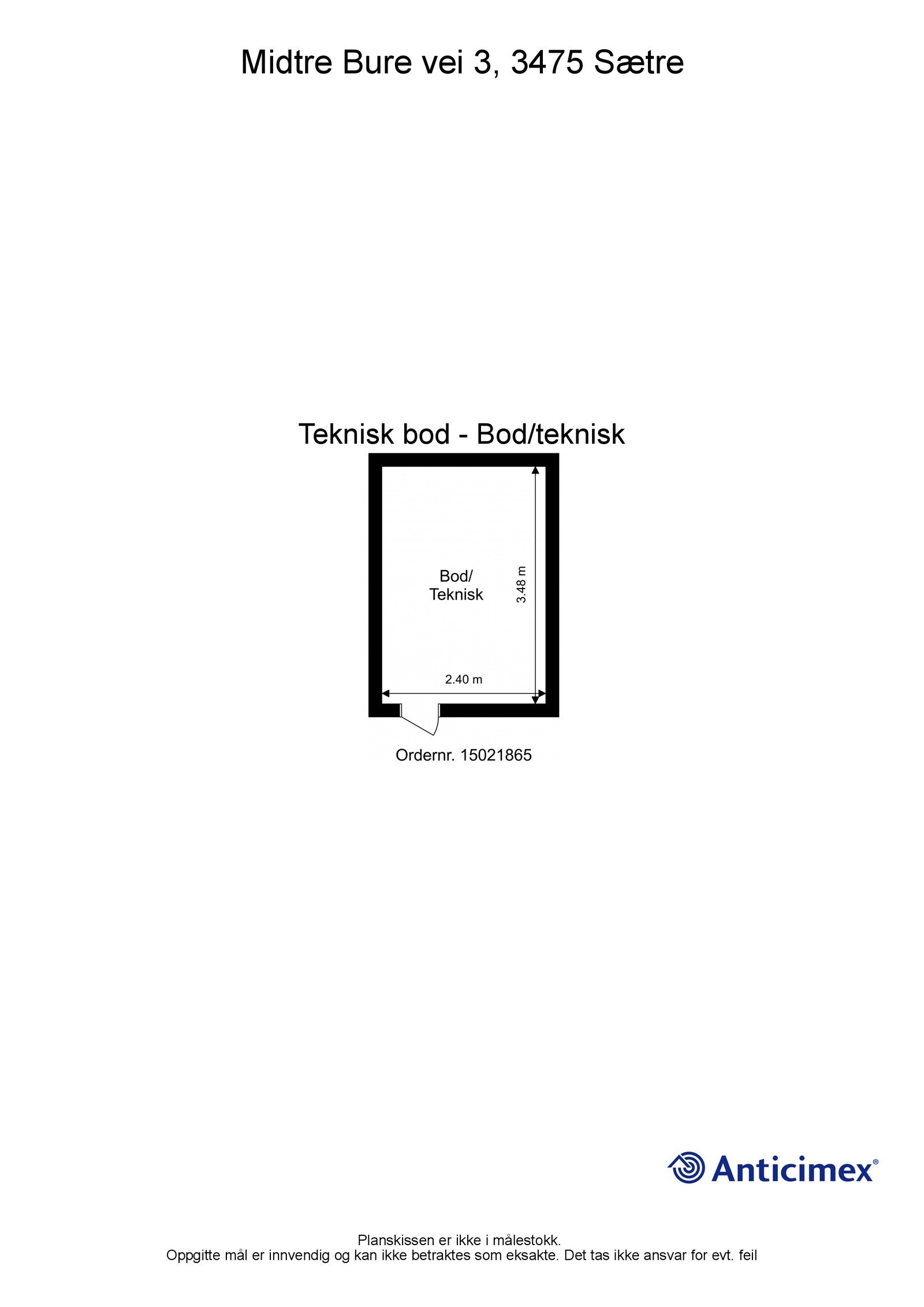 Plantegning teknisk bod Galleribilde