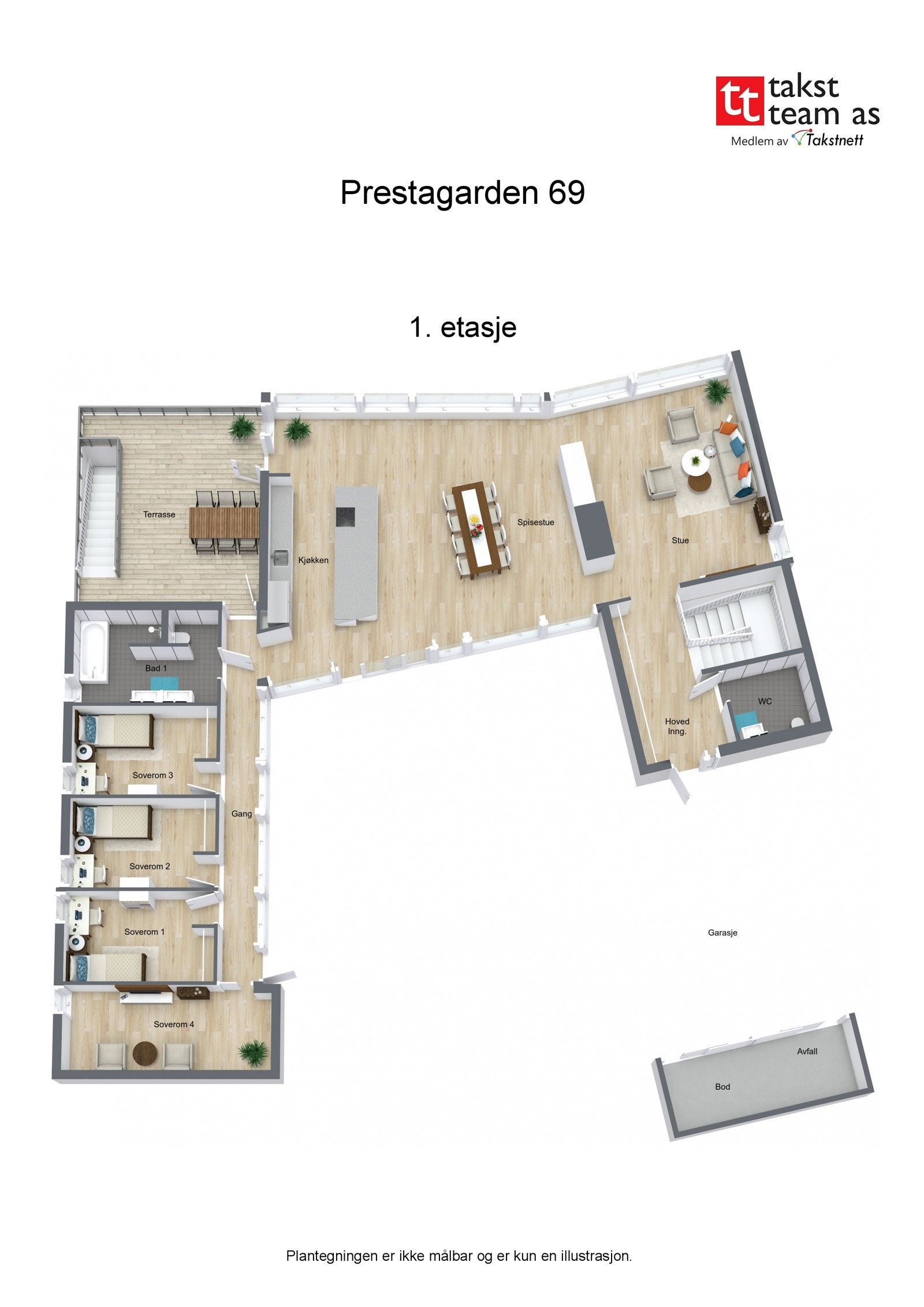 1. etasje - 3D Floor Plan Galleribilde