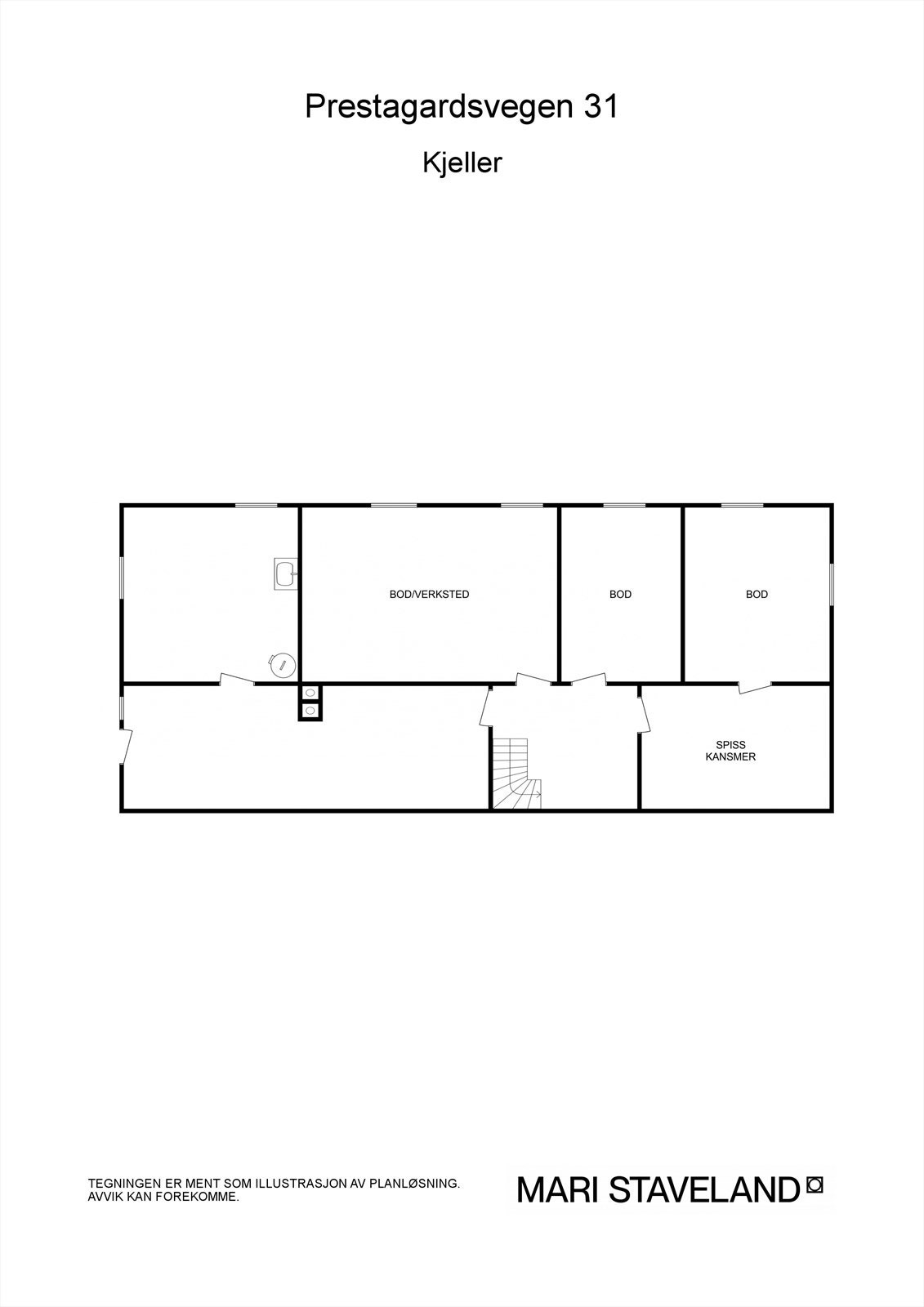 Floorplan letterhead - Prestagardsvegen 31 - Kjeller - 2D Floor Plan Galleribilde