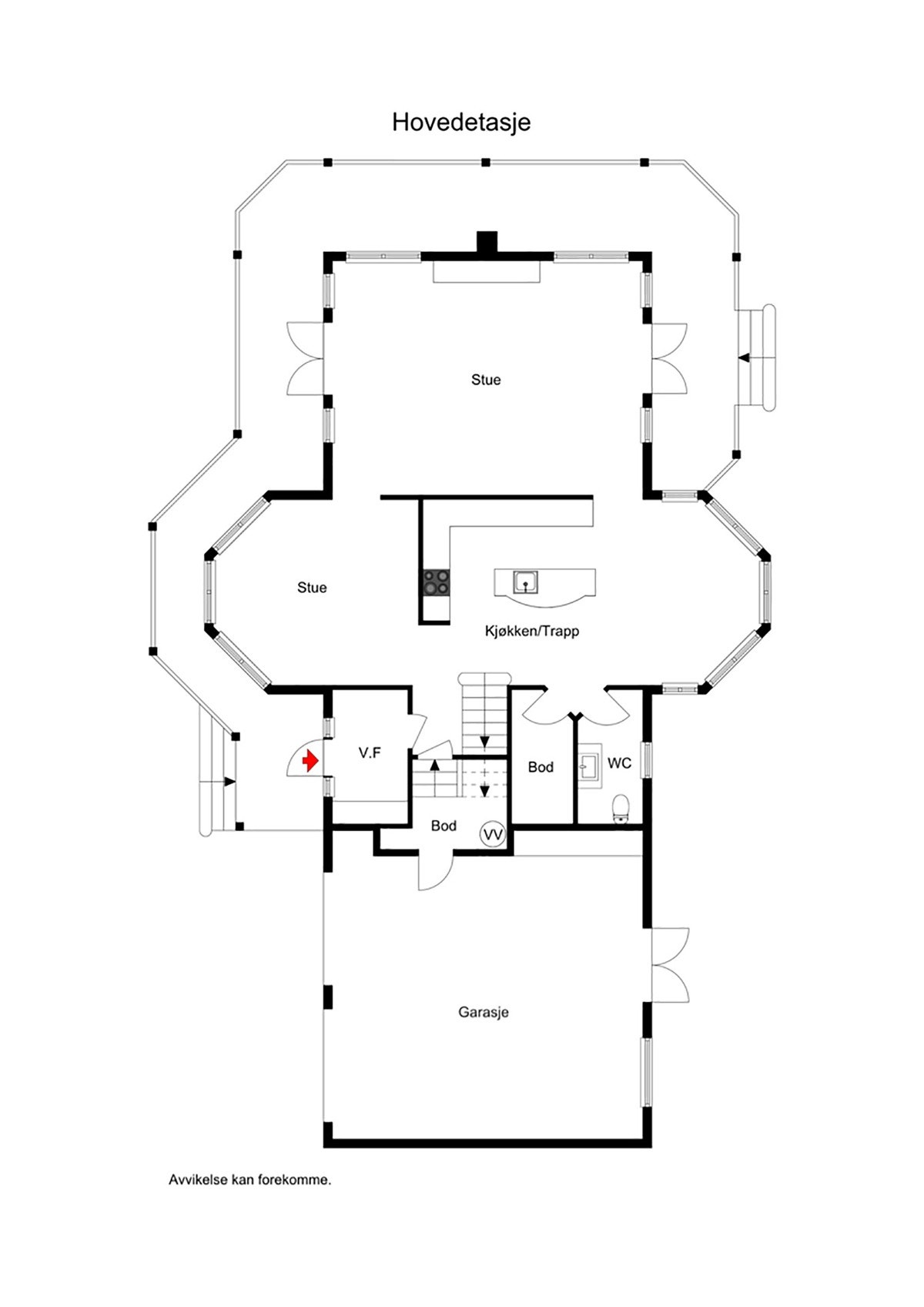 Plantegning hovedetasje Galleribilde