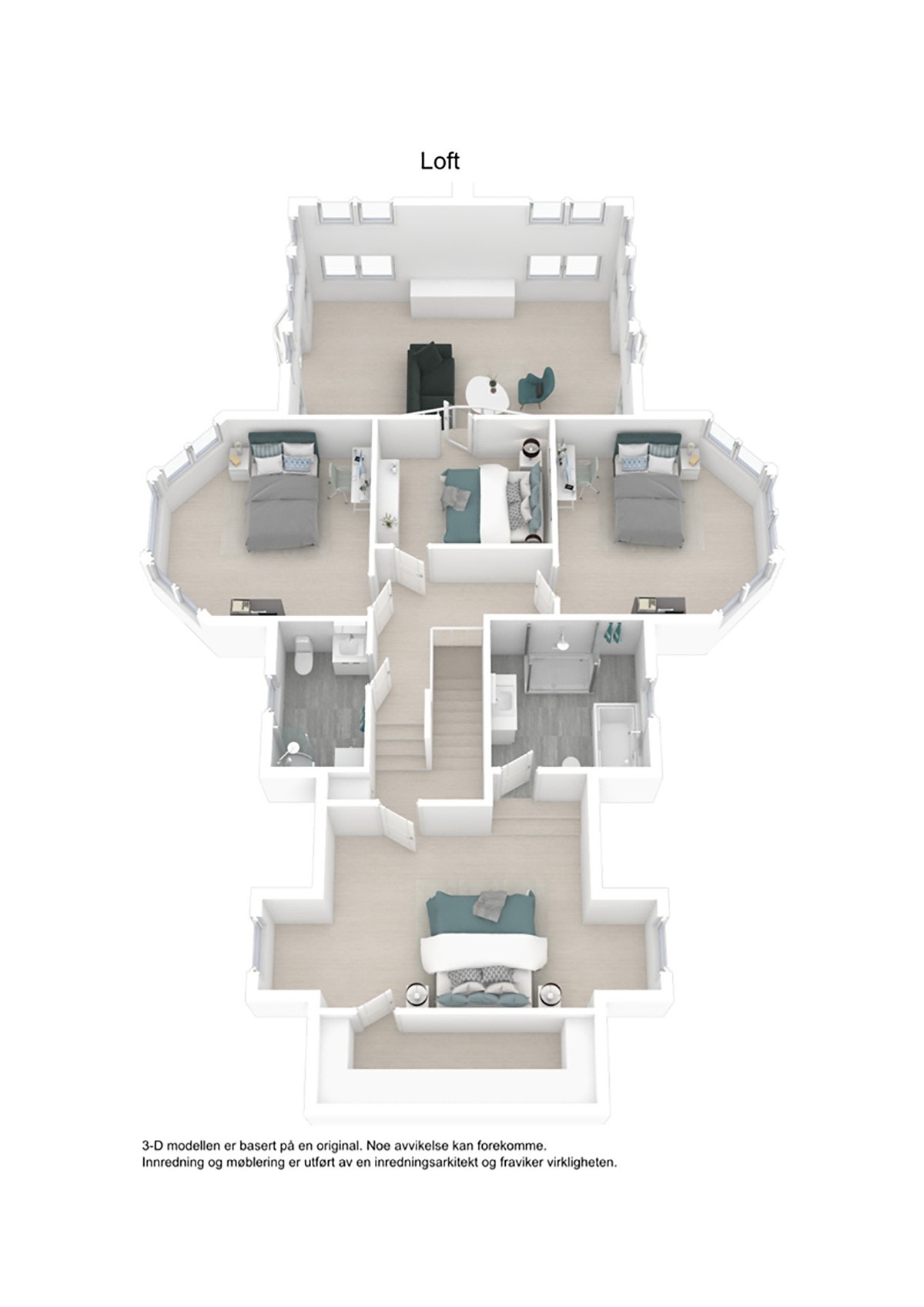 Plantegning loft 3D Galleribilde