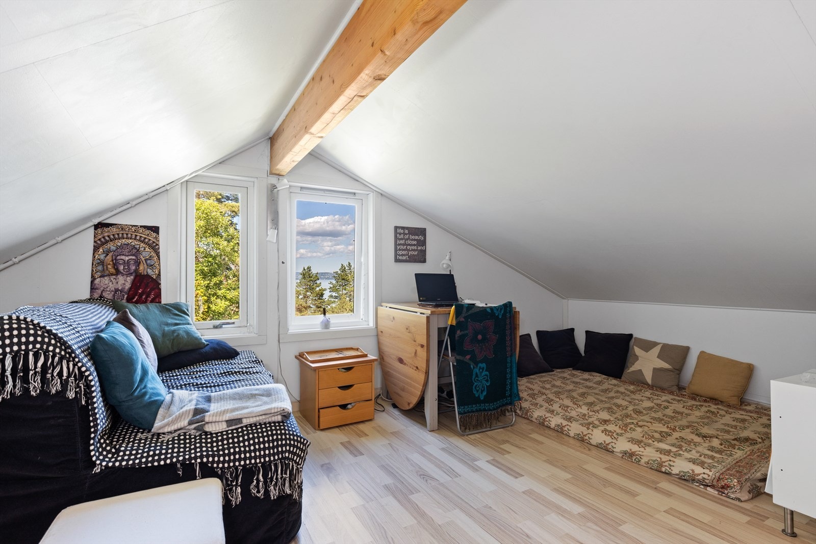 Overetasjen er ypperlig som f. eks et hjemmekontor. Galleribilde