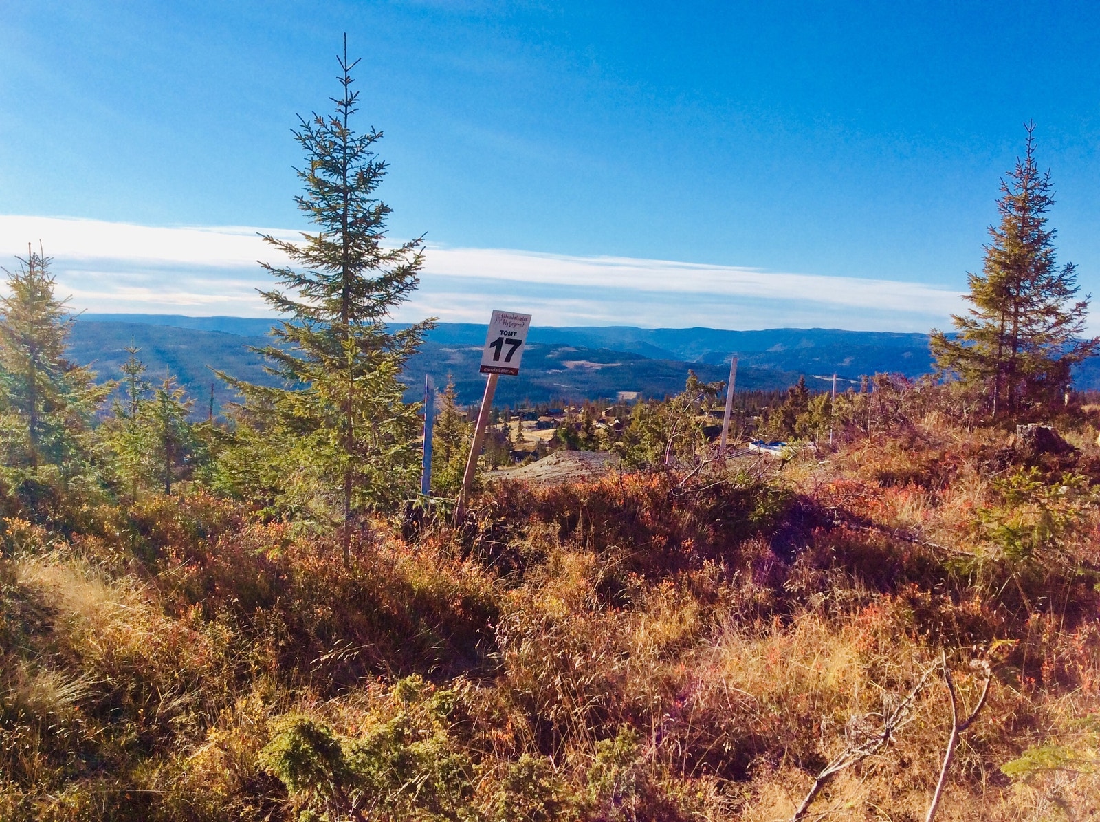 Bilde av tomt 17 med utsikt mot Hafjell i syd Galleribilde
