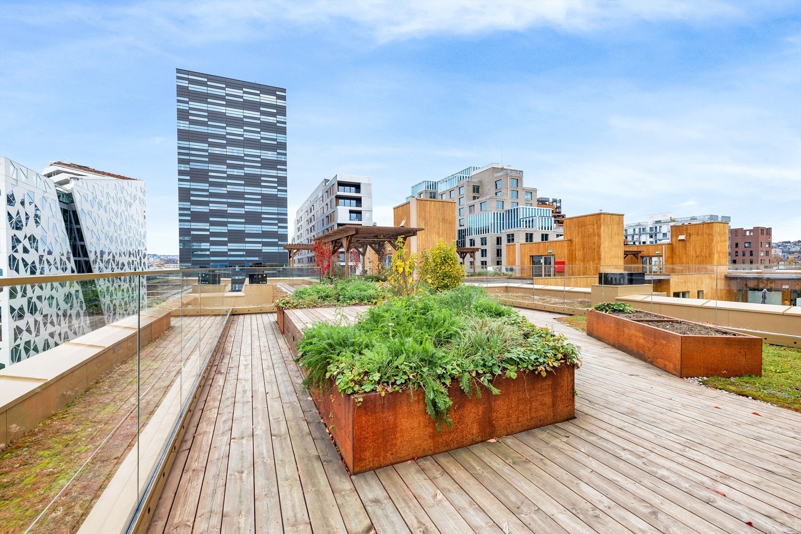 Felles takterrasse til glede for sameiets beboere. Galleribilde