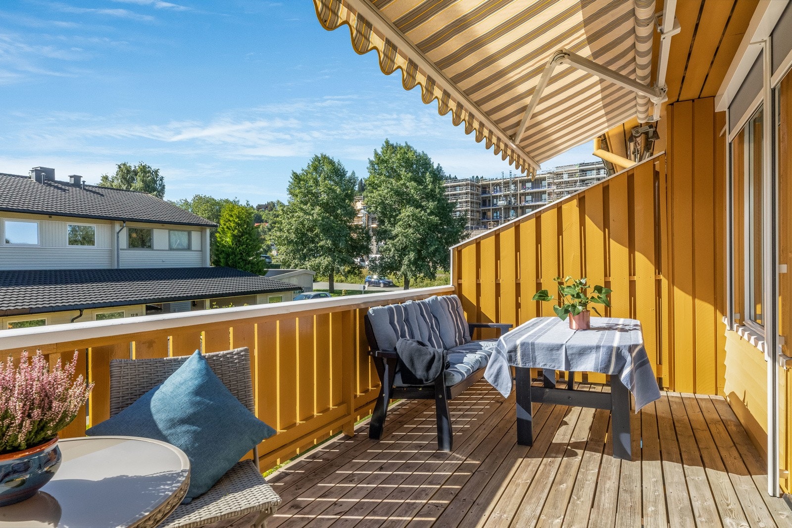Gode solforhold på balkongen.