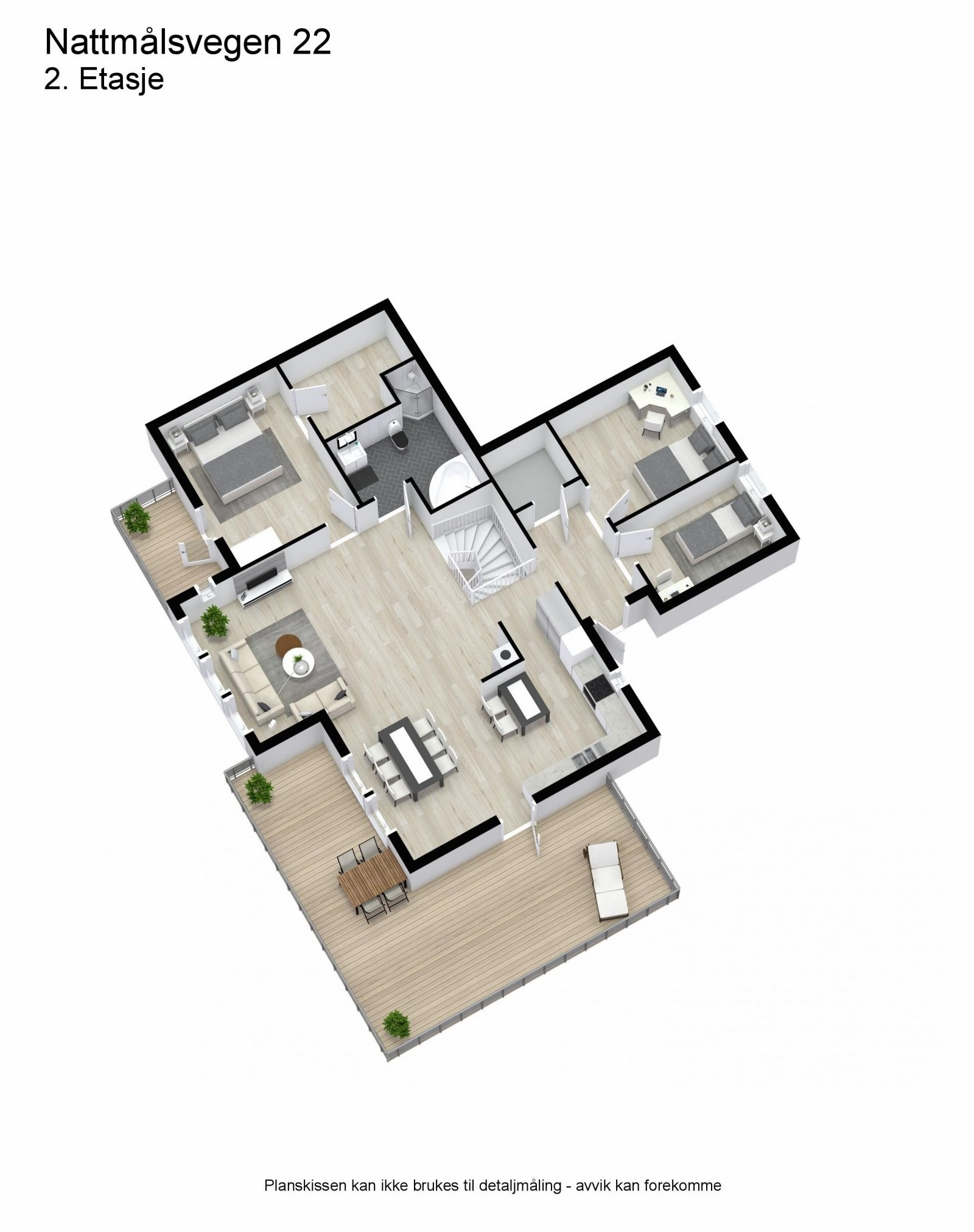 Planskisse 3D - 2. etasje.