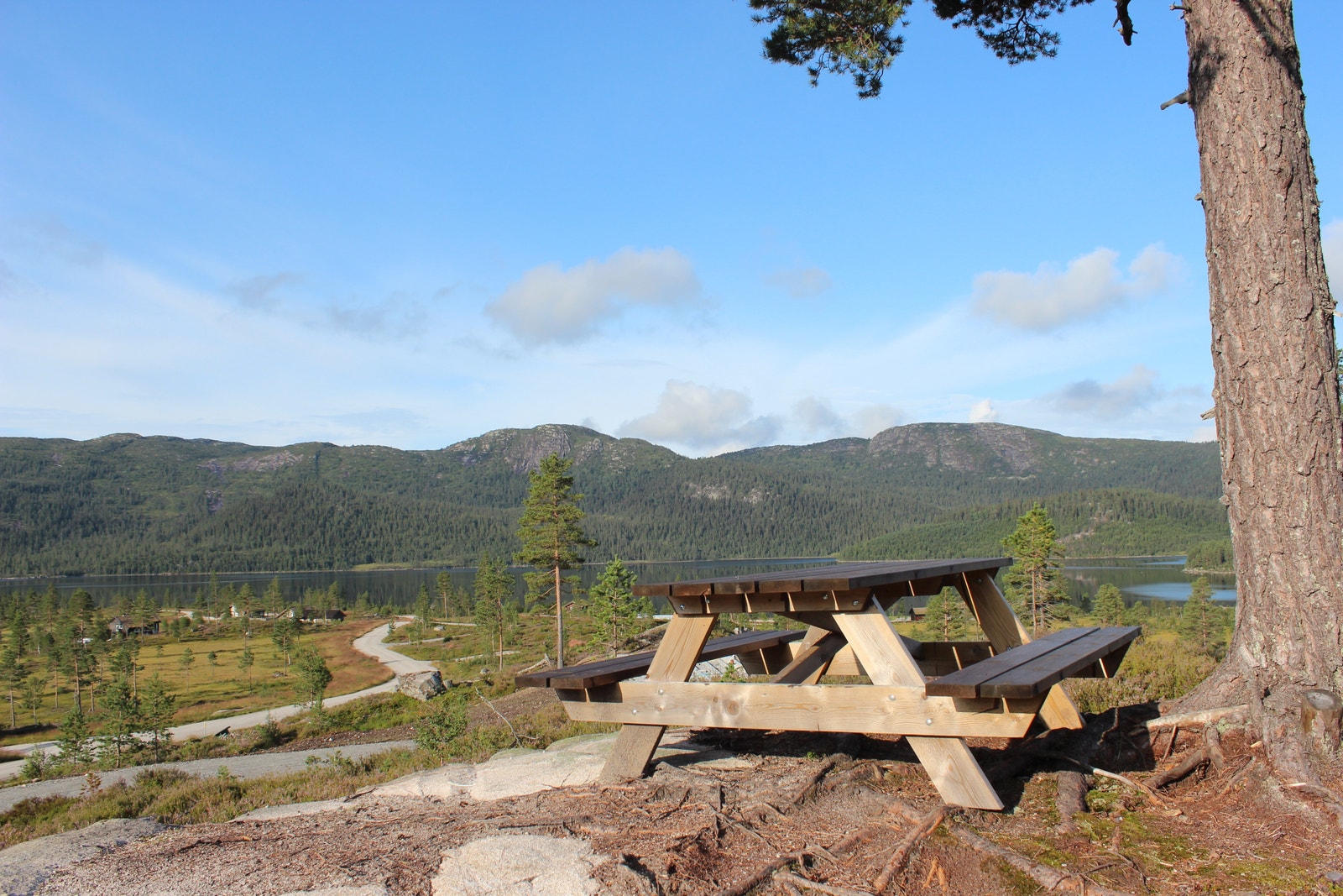 Ta ei pause på toppen av feltet og nyt utsikten over Birtevatn Galleribilde