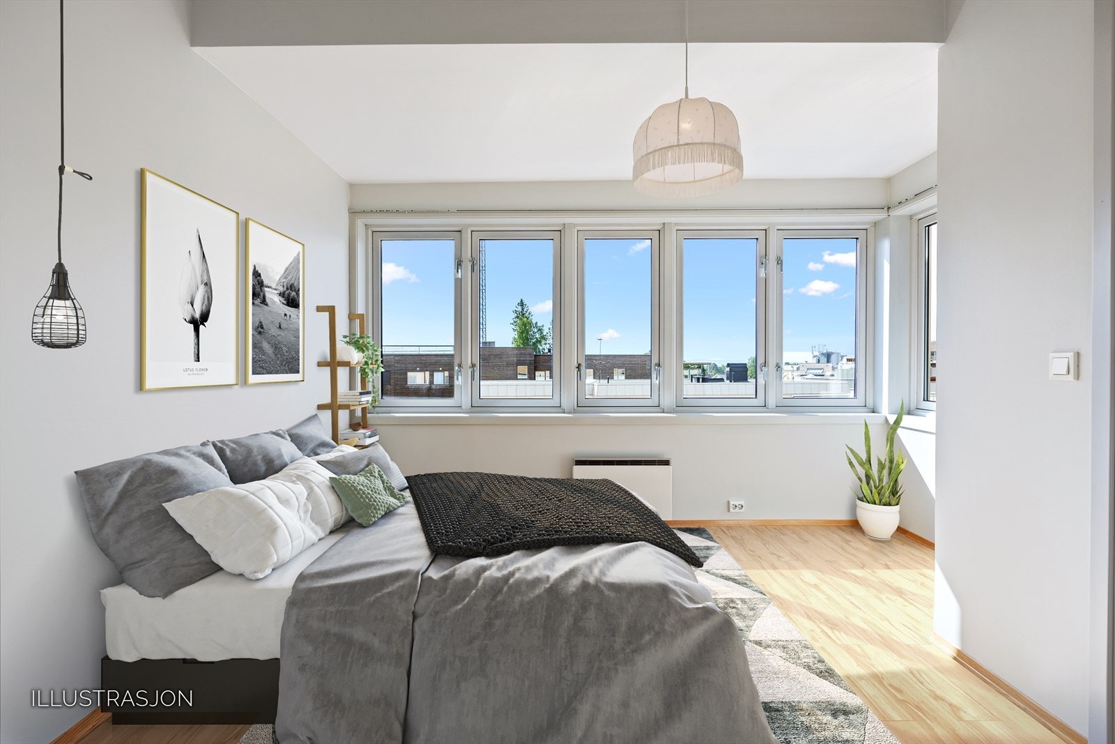 Bildet er et illustrasjonsbilde med nytt gulv og møbler Galleribilde